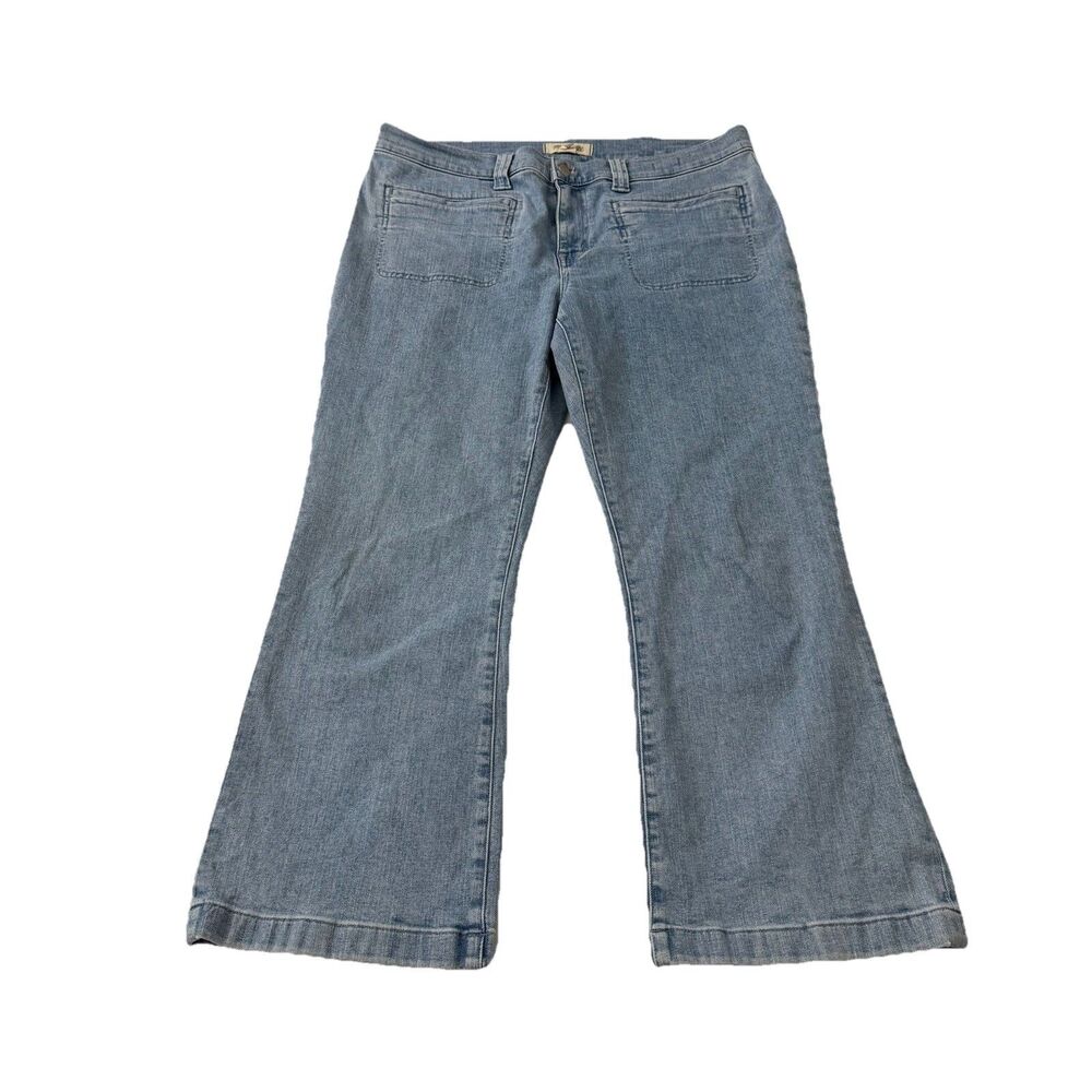 Madewell Jeans Womens 32 Blue Mid Rise Kick‎ Out Flare Crop Penman Wash Stretch